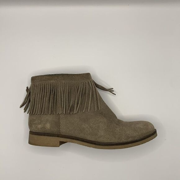 Lucky brand Galley style fringe brown suede ankle booties woman’s size 7.5 - Picture 4 of 9